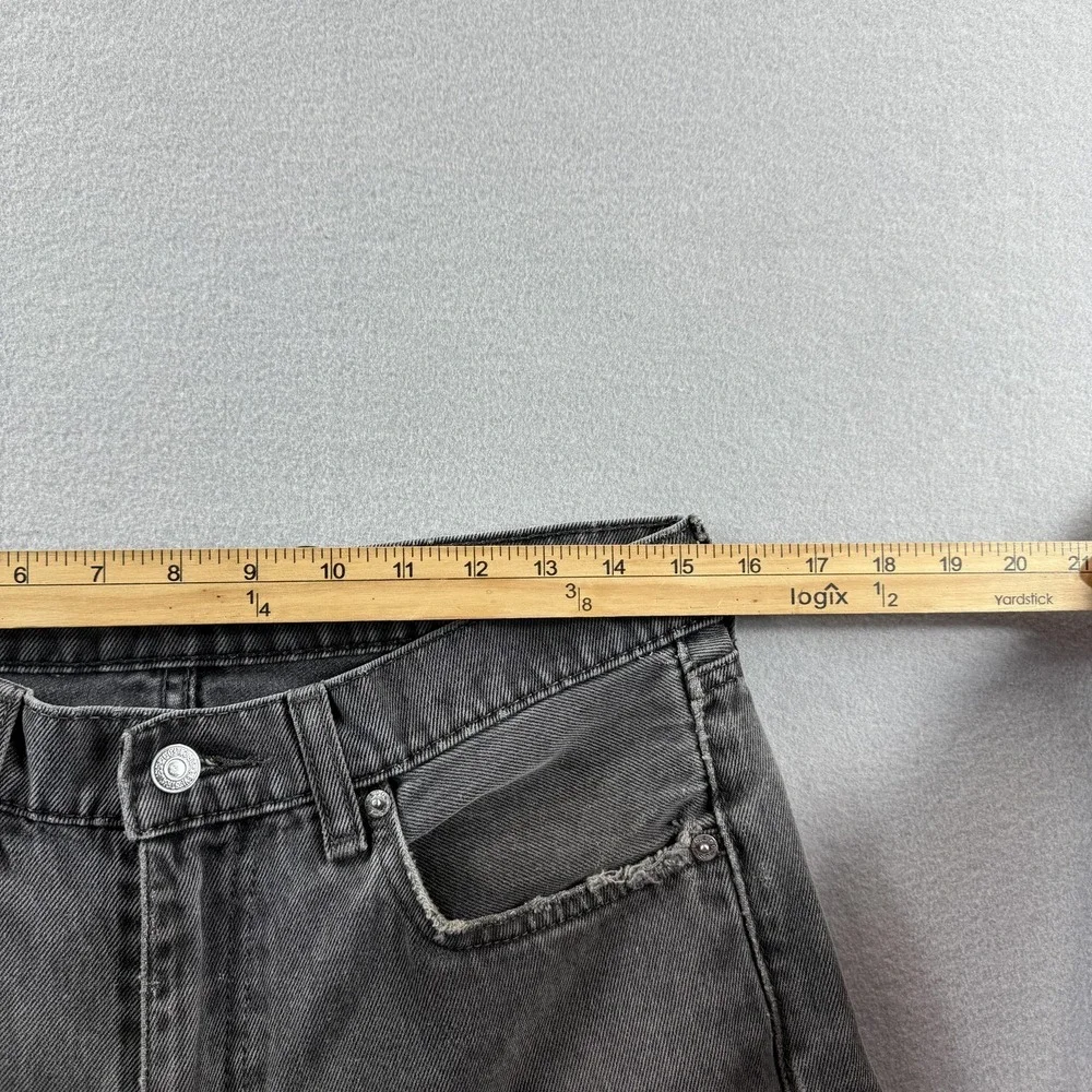 Levis 505 Jeans Mens 32x31 Gray Medium Wash Regular Straight Distressed Denim